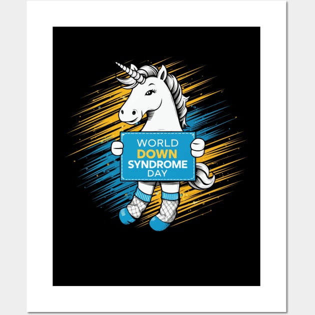 march 21 world down syndrome day a gift forunicorn lovers Wall Art by YOUNESS98